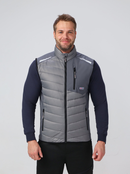 Жилет утепленный ProfLineLeader (тк.Нейлон/Софтшел), серый