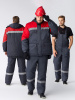 Костюм зимний Баррик-2 СОП (тк.Балтекс,210) п/к, т.серый/красный