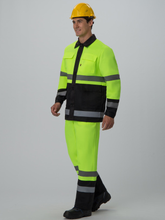 Костюм сигнальный Яркон-2 СОП (тк.Смесовая,210) п/к, лимонный/черный