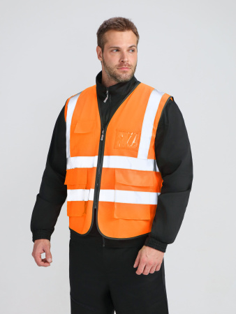 Жилет сигнальный ProfLineLeader СОП-4 (тк.Полиэфир,130), оранжевый