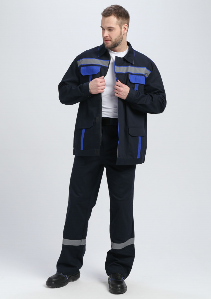 Костюм Итрорис-1 СОП (тк.Саржа,250) брюки, т.синий/васильковый