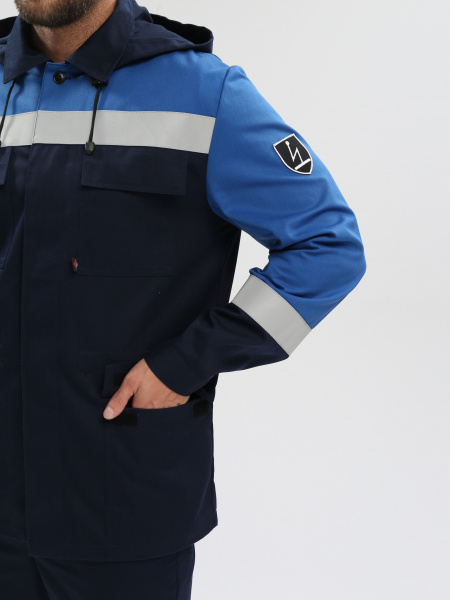 Костюм антистатический Алиот-2 (тк.Смесовая,250 МВО) п/к, т.синий/васильковый