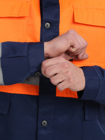 Костюм сигнальный Яркон-2 СОП (тк.Смесовая,210) п/к, оранжевый/т.синий