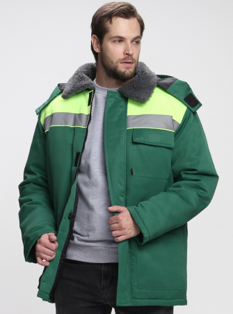 Куртка зимняя Квайл СОП (тк.Смесовая,210), зеленый/лимонный