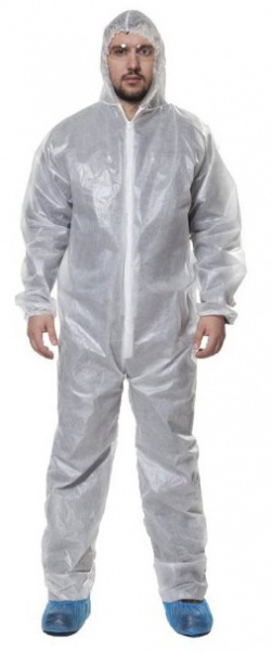 Комбинезон одноразовый из спанбонда ламинированный 50 гр/м2 белый