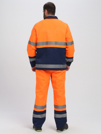 Костюм сигнальный Яркон-2 СОП (тк.Смесовая,210) п/к, оранжевый/т.синий