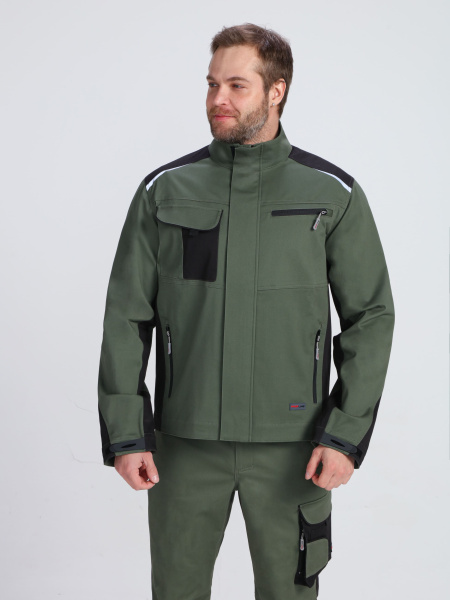 Куртка ProfLineLeader (тк.Хлопок/Спандекс,260), хаки/черный
