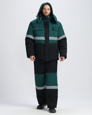Костюм зимний Нордхард-2 СОП У. (тк.Смесовая,240) п/к, черный/т.зеленый