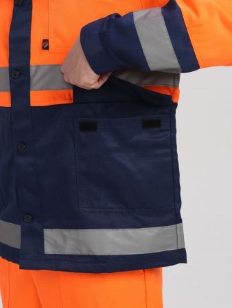 Костюм сигнальный Яркон-2 СОП (тк.Смесовая,210) п/к, оранжевый/т.синий