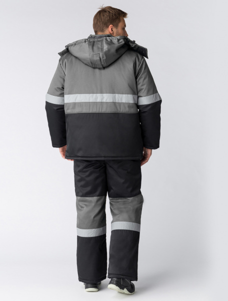 Костюм зимний Нордхард-2 СОП (тк.Смесовая,250) п/к, черный/серый