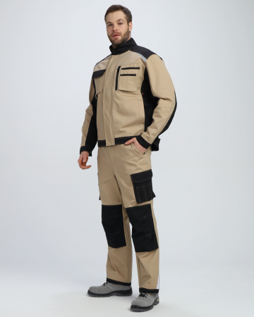 Куртка Айкор (тк.Смесовая,260), бежевый/черный