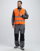 Жилет сигнальный ProfLineBase с пуговицами и карманами (тк.Полиэфир,100), оранжевый