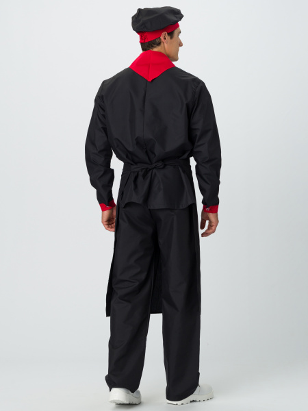 Костюм повара Шефирон (тк.Смесовая,120), черный/красный