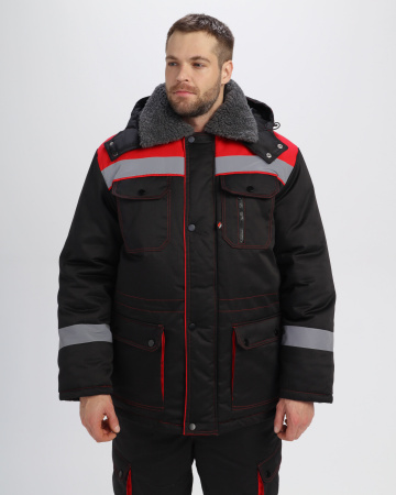 Костюм зимний Нейч-Премиум СОП К. (тк.Смесовая,240) п/к, черный/красный