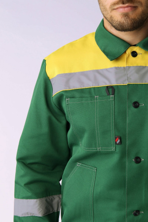 Костюм Лигор-1 СОП (тк.Смесовая,210) брюки, зеленый/желтый