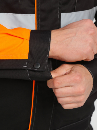 Костюм Вивантек-2 СОП (тк.Смесовая МВО,240) п/к, черный/оранжевый