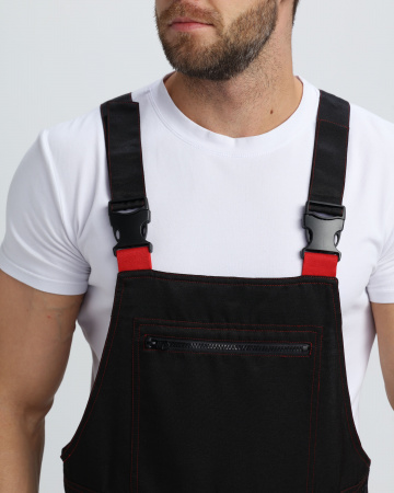 Костюм Нейч-2 СОП с капюшоном (тк.Смесовая,210) п/к, черный/красный