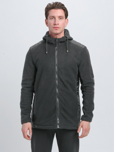 Куртка с капюшоном Кэмп (тк.Флис), т.серый
