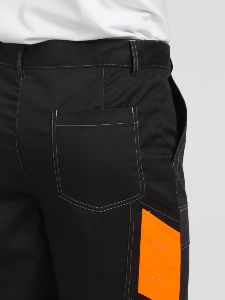 Костюм Вивантек-1 СОП К. (тк.Смесовая МВО,240) брюки, черный/оранжевый