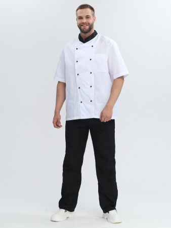 Костюм повара Виктор (тк.Смесовая,120), черный/белый