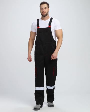 Костюм Нейч-2 СОП с капюшоном (тк.Смесовая,210) п/к, черный/красный