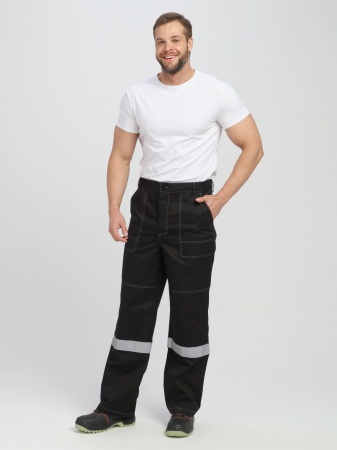 Костюм Вивантек-1 СОП К. (тк.Смесовая МВО,240) брюки, черный/оранжевый