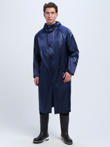 Плащ влагозащитный ProfLineLeader (ПВХ,240), т.синий