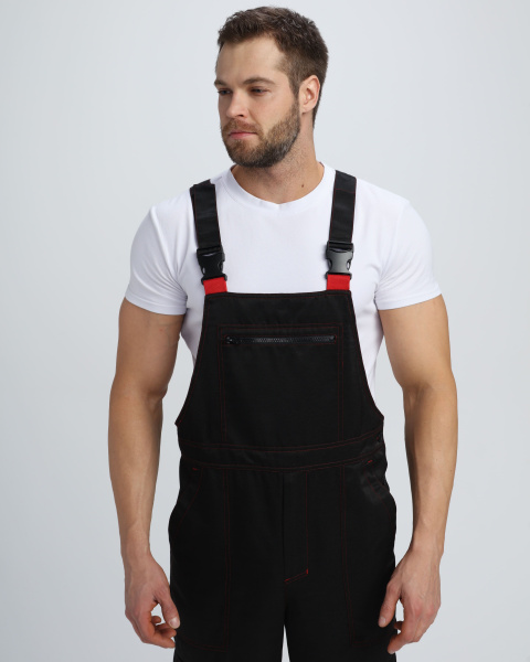 Костюм Нейч-2 СОП с капюшоном (тк.Смесовая,210) п/к, черный/красный