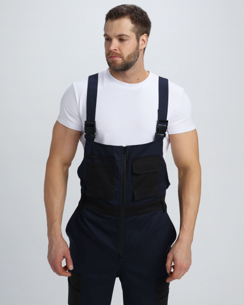 Полукомбинезон Айкор (тк.Смесовая,260), т.синий/черный