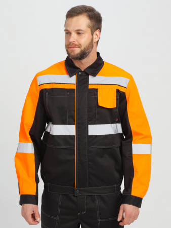 Костюм Вивантек-2 СОП (тк.Смесовая МВО,240) п/к, черный/оранжевый