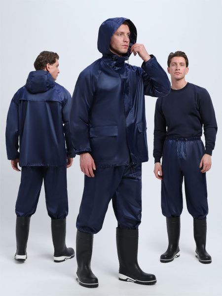 Костюм влагозащитный ProfLineLeader (ПВХ,240), т.синий