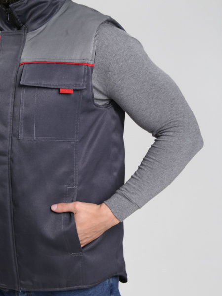 Жилет утепленный Флофт (тк.Смесовая,210), т.серый/серый