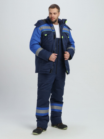 Костюм зимний Бивек-2 СОП (тк.Смесовая,210) пк, т.синий/васильковый/лимонный