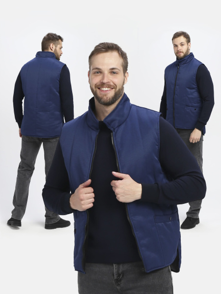 Жилет утепленный Универсальный (тк.Смесовая,210), т.синий