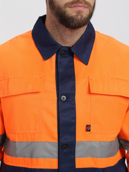 Костюм сигнальный Яркон-2 СОП (тк.Смесовая,210) п/к, оранжевый/т.синий