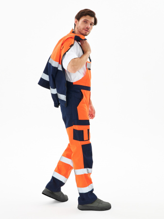 Костюм сигнальный ProfLineSpecialist-2 (тк.Смесовая МВО,240) п/к, оранжевый/т.синий