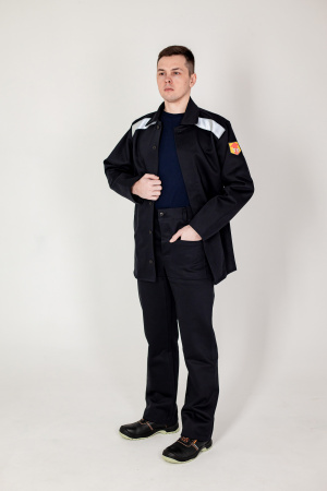 Костюм сварщика с усилением Арсенал-СОП 3 кл.защиты (тк.Хлопок-ОП,490) брюки, черный