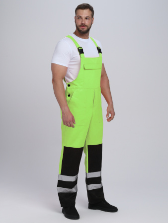 Костюм сигнальный с укороченной курткой (тк.Смесовая,210) п/к, желтый/черный