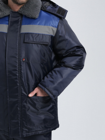 Куртка зимняя для бригадира (тк.Оксфорд), т.синий/васильковый