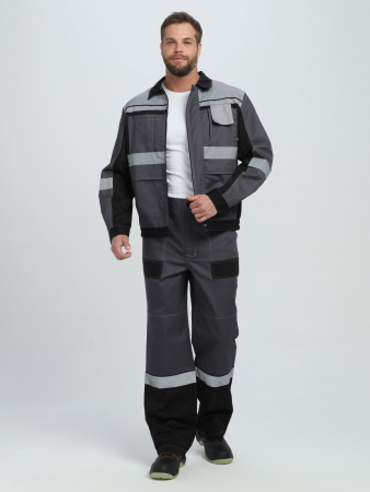 Костюм Вивантек-1 СОП К. (тк.Смесовая МВО,240) брюки, т.серый/черный/св.серый