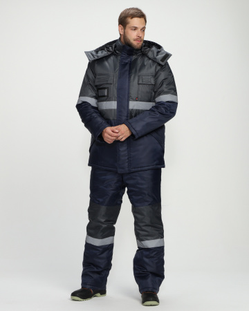 Костюм зимний Мегрес-2 СОП (тк.OxLine,90) п/к, т.серый/т.синий