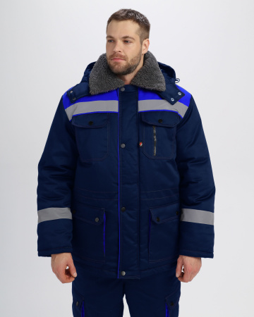 Костюм зимний Нейч-2 Премиум СОП (тк.Смесовая,240) п/к, т.синий/васильковый