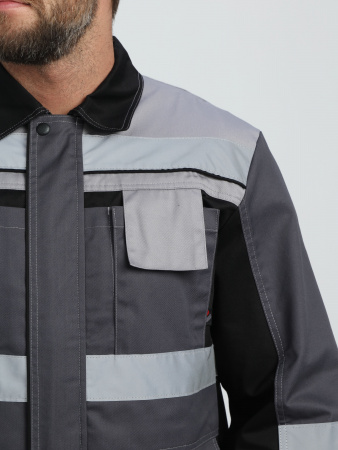 Костюм Вивантек-1 СОП К. (тк.Смесовая МВО,240) брюки, т.серый/черный/св.серый