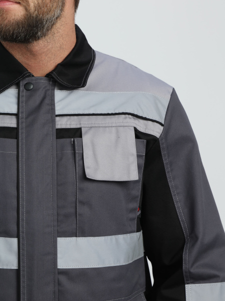 Костюм Вивантек-1 СОП К. (тк.Смесовая МВО,240) брюки, т.серый/черный/св.серый