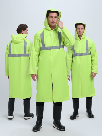 Плащ влагозащитный сигнальный ProfLineBase СОП (ПВХ,180), желтый