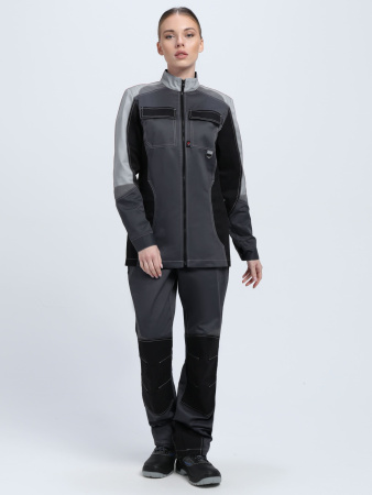 Костюм женский Вектрон-1 У. (тк.Смесовая,240) брюки, т.серый/св.серый/черный