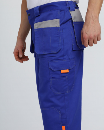 Костюм Драга-1 (тк.Смесовая МВО,240) брюки, васильковый/св.серый/оранжевый