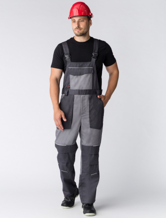 Полукомбинезон Лидер (тк.Смесовая,240), т.серый/св.серый