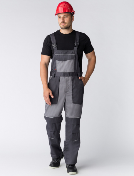 Полукомбинезон Лидер (тк.Смесовая,240), т.серый/св.серый