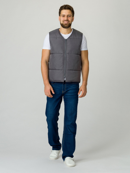 Жилет утепленный Комфорт (тк.Таслан), т.серый